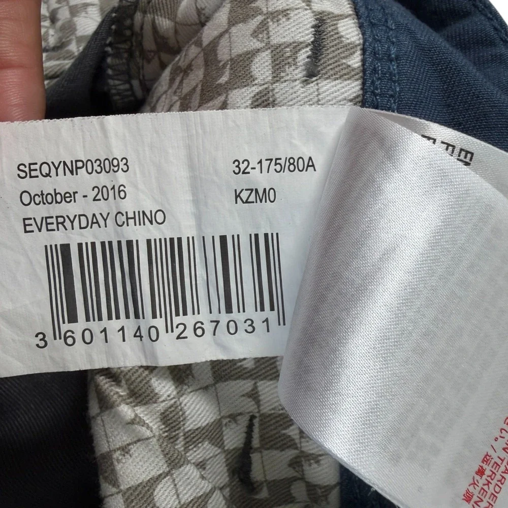 Quiksilver Everyday Chino Mens 32x32 Straight Fit Pants Gray Iron Gate Casual